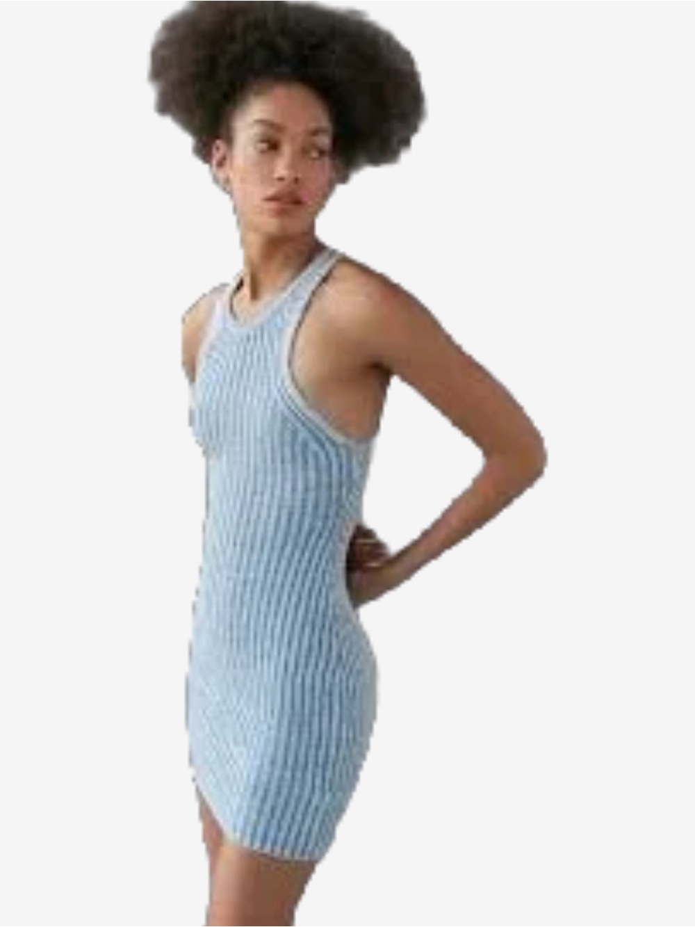 Urban Outfitters Light Blue Ribbed Mini Dress -NWT